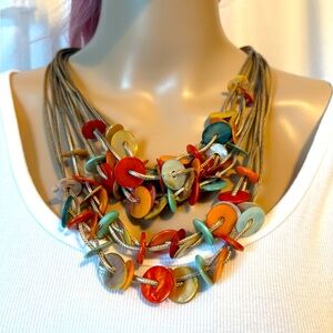 Shell button necklace